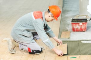 industrial floor tile installation